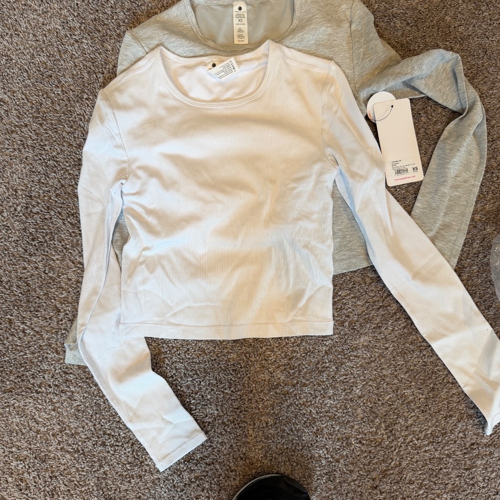 Yogalicious Heavenly Rib Kathleen Crop LS Top - XS (2 Pack)